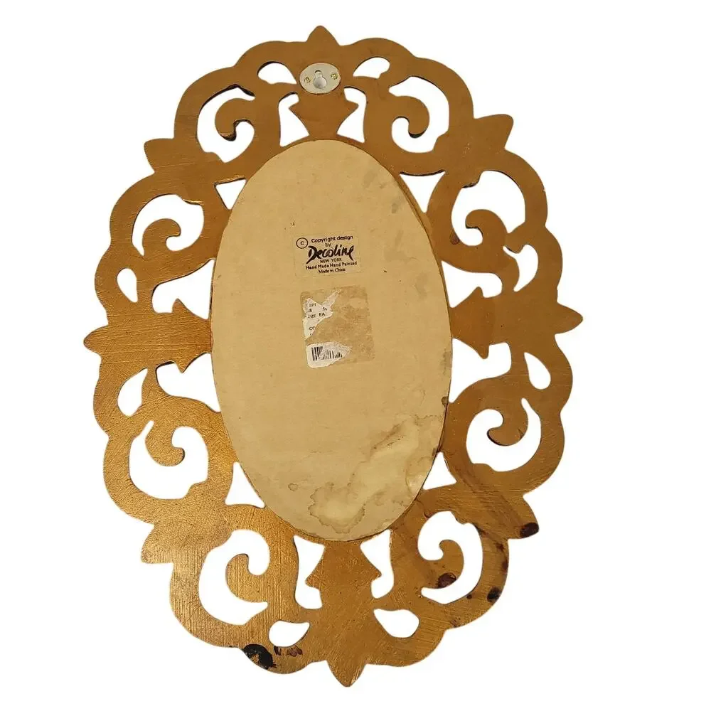 Vintage Decoline French Provincial Oval Wall Mirror 15